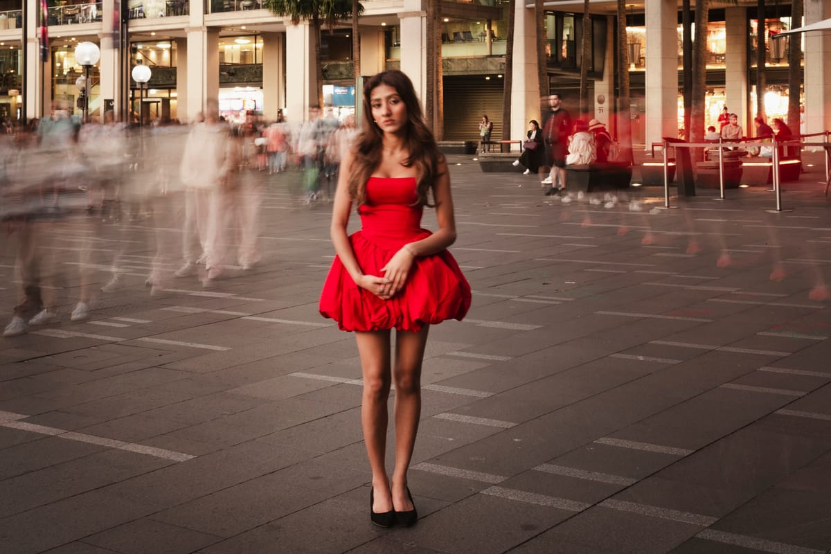 Red Dress in the City